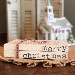 Hand stamped books - Christmas